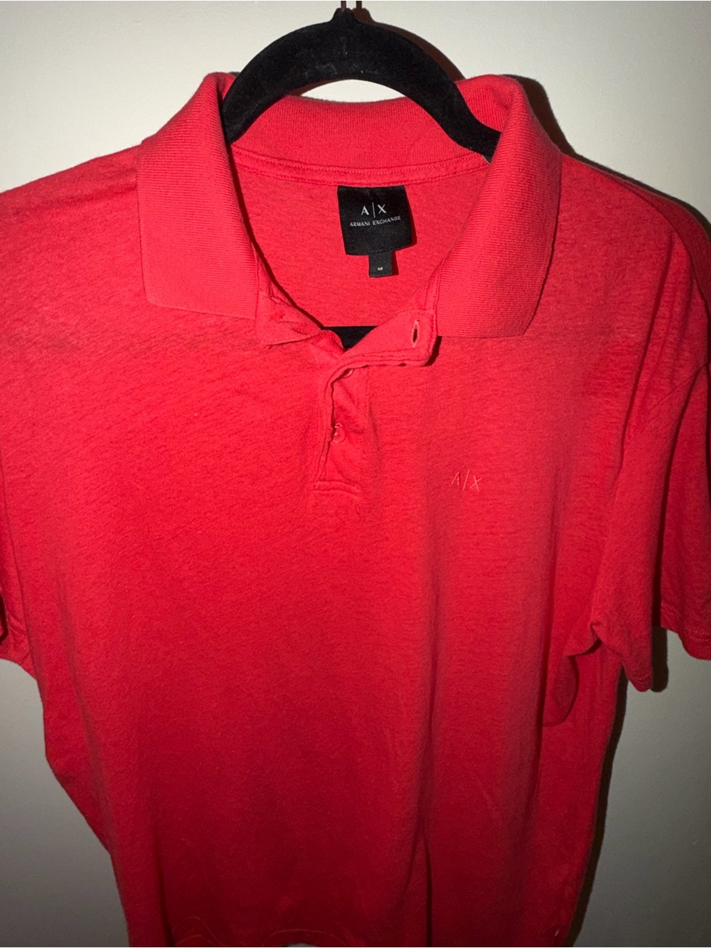 Armani Exchange Men's Bold Red Crew Neck Tee